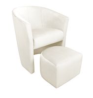 Fotel CLUB z podnóżkiem kremowy MG50