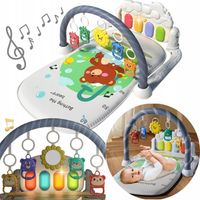 Mata Edukacyjna Interaktywna 3w1 z Pianinkiem Grzechotki dla Niemowląt 0+