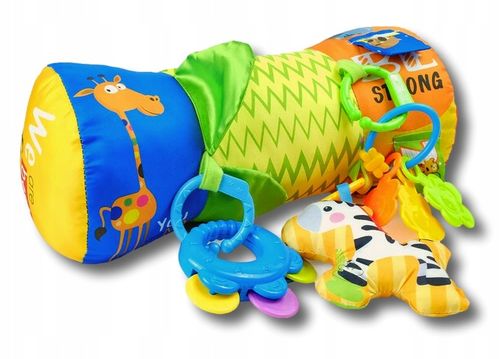 WAŁEK do RACZKOWANIA poduszka dla niemowląt WALEC grzechotki gryzak metki na Arena.pl