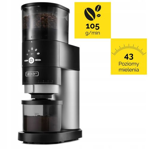Żarnowy elektryczny młynek kawy Yoer 350W automatyczny +43 Poziomy na Arena.pl