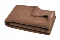 PLUSZOWY KOC POLIESTER WELUROWY 130 X 160 CM BRĄZOWY