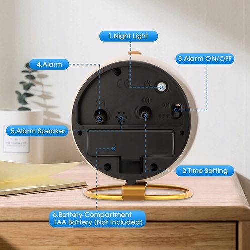 Zegar Retro Analogowy Stojący Budzik Klasyczny Alarm na Baterie na Arena.pl