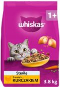 WHISKAS SUCHA KARMA DLA KOTÓW DOROSŁYCH STERILE KURCZAK 3,8 KG