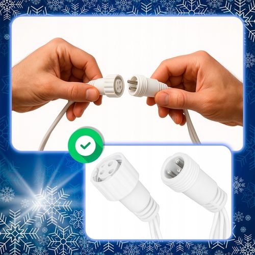 SOPLE 500 LED biały zimny + FLASH LAMPKI ZEWNĘTRZNE 23m GIRLANDA Kurtyna na Arena.pl