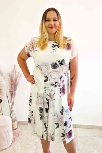 Sukienka Midi z Plisowanym Dołem w Róże 42 na Arena.pl