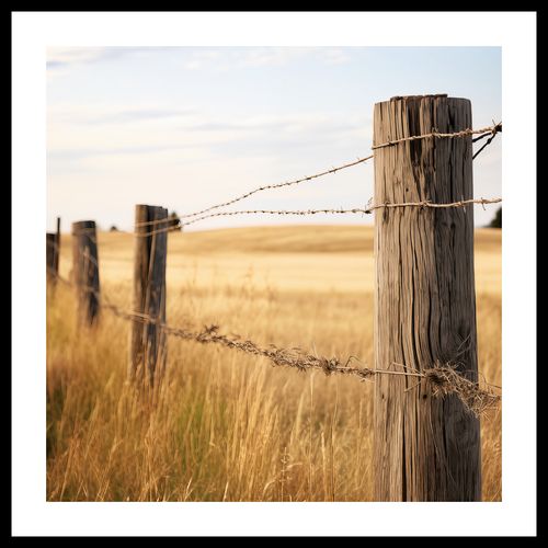 Plakat 60x60cm Płot na Polu na Arena.pl