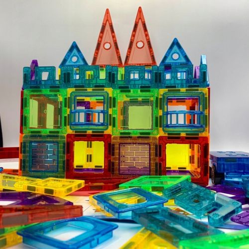 KLOCKI MAGNETYCZNE DUŻE PANELE EDUKACYJNE KONSTRUKCYJNE ZESTAW KARUZELA na Arena.pl