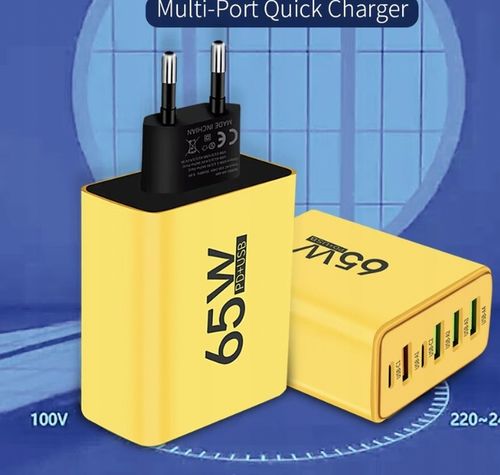 SZYBKA ŁADOWARKA SIECIOWA 6-PORTÓW 2X USB-C, 4xUSB-A 65W na Arena.pl