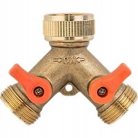 TRÓJNIK MOSIĘŻNY 2X GW 3/4 / GZ 3/4 CALA Z ZAWORAMI NAWODNIENIE PRALKA