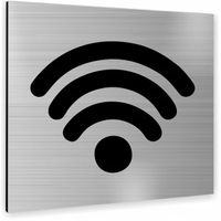 Tabliczka WI-FI SREBRNA NAPIS TEKST Tablica nierdzewna PIKTOGRAM ALUMINIUM