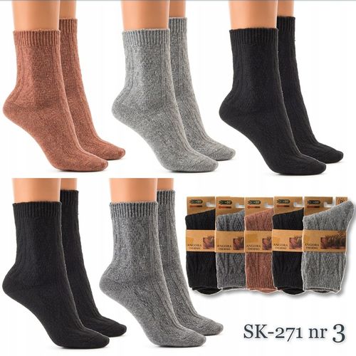 5x SKARPETY damskie NATURALNE WEŁNIANE CIEPŁE GRUBE skarpetki na Arena.pl