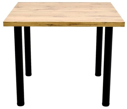 Duży stół 100x100 blat dąb wotan nogi czarne nowoczesny do salonu kuchni na Arena.pl