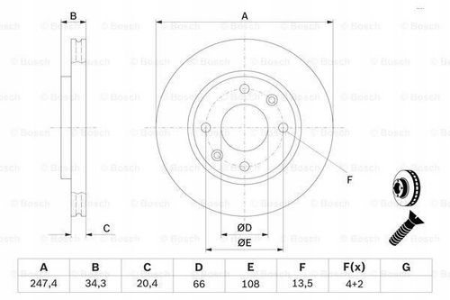 TARCZA HAM PRZOD 247X20 V BOSCH na Arena.pl
