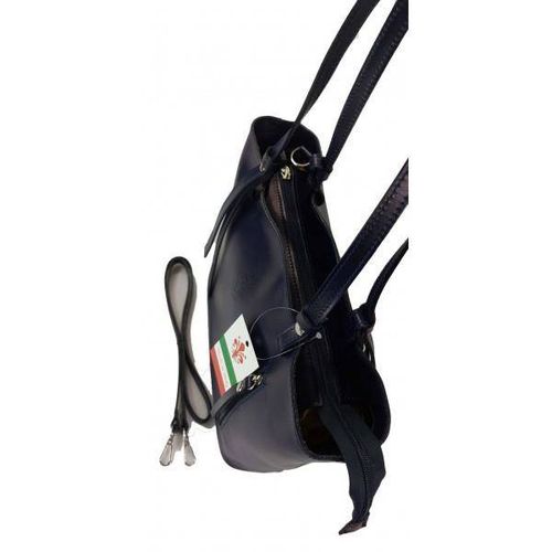 Torebka na ramię Vera Pelle ,Włoski skórzany kuferek format A4, Granatowa KM446BS na Arena.pl