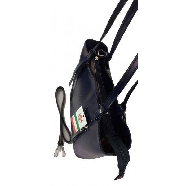 Torebka na ramię Vera Pelle ,Włoski skórzany kuferek format A4, Granatowa KM446BS zdjęcie 3