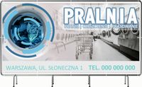BANER REKLAMOWY oczkowany 100x50cm projekt w cenie PRALNIA PRASOWANIE