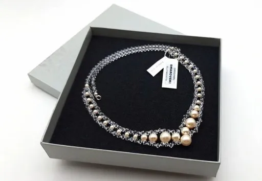 komplet biżuterii pudrowy róż SREBRO PERŁY CYRKONI zdjęcie 8