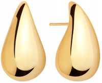 Srebrne kolczyki 925 duże krople łezki sztyfty srebro pozłacane