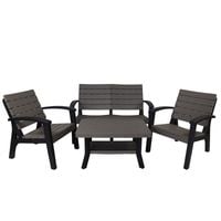 Meble ogrodowe, wood efekt w kolorze szarym HILE-R-X004