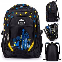 Plecak Tornister Szkolny Młodzieżowy DLA CHŁOPCA Czarny Wzorzysty KLASA 1-5