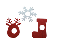 Dekoracja stołu świąteczna na kieliszek But Mikołaja Renifer Śnieżynka 3szt