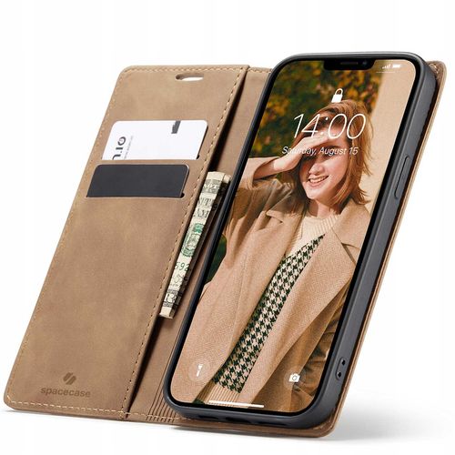 Spacecase Wallet Iphone 13 Pro Max Light Brown na Arena.pl