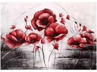 50X70CM CZERWONE MAKI OBRAZ POKOJU DREWNINE