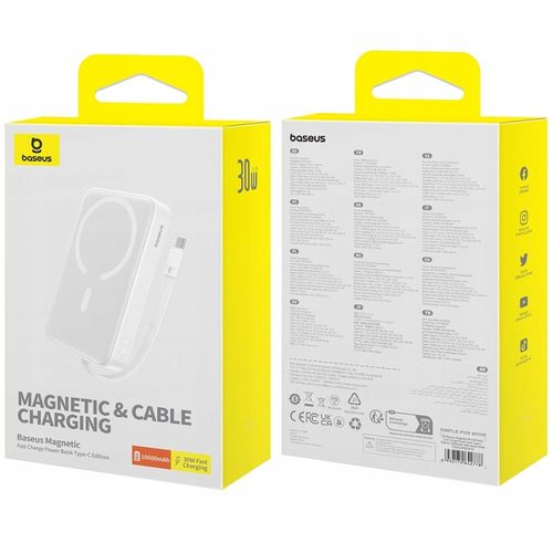 POWER BANK Z KABLEM BASEUS 10000MAH 30W USB-C MAGSAFE ŁADOWANIE INDUKCYJNE na Arena.pl