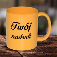 Żółty błyszczący kubek FULL COLOR z Twoim nadrukiem