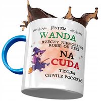 Kubek Błękitny Dla Wandy Żony Koleżanki Na Prezent Z Nadrukiem Ze Zdjęciem