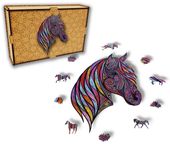 Puzzle Drewniane dla dzieci Koń Horse w pudełku drewnianym podkładka