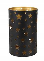 Lampion Świąteczny Gwiazdy Metalowy Czarny Filament Ciepły Biały