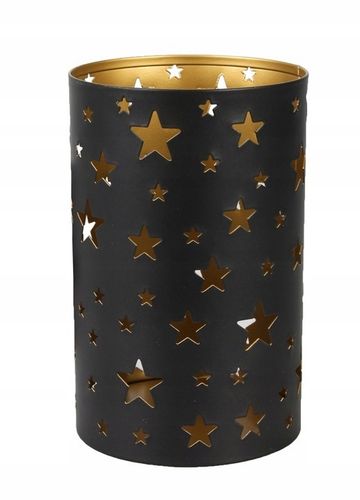 Lampion Świąteczny Gwiazdy Metalowy Czarny Filament Ciepły Biały na Arena.pl