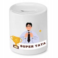Skarbonka Dla Taty Super Tata Super Dad Prezent Z Nadrukiem Ze Zdjęciem