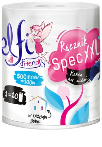 Ręcznik papierowy elfi Spec XXL uniwersalny 2-warstwowy 500 listków 100m na Arena.pl