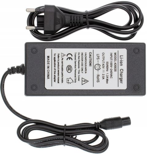 Ładowarka 36V 42V 2A 3 pin Zasilacz Hulajnoga wtyk 9mm na Arena.pl