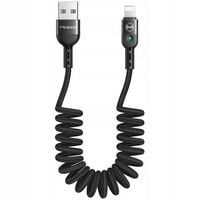 mcdodo kabel usb lightning spiralny sprężynowy szybki do iphone 14 led 2m