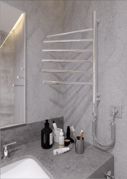 ELNA Grzejnik łazienkowy elektryczny Wertykal 6 Stal nierdzewna zdjęcie 4