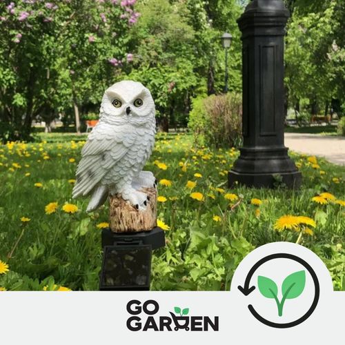 Lampa solarna led ogrodowa sowa wbijana wodoodporna czujnik zmierzchu duża na Arena.pl