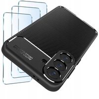 ZESTAW Etui do Samsung A56 5G Pancerne Carbon CASE + 3 SZTUKI SZKŁO