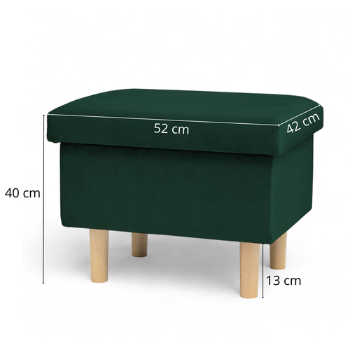 ZIelony Fotel Bujany Uszak + Podnóżek ze schowkiem + Poduszka na Arena.pl