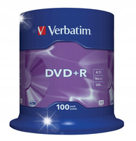 Płyta DVD+R Verbatim 4,7GB 16x 120min 100szt (cake 100)