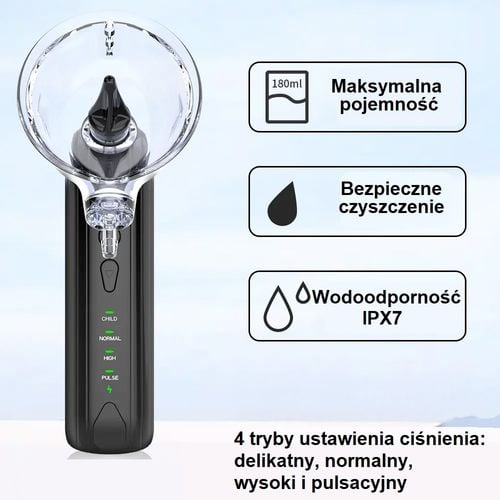 Czyścik irygator uszu Pure Wash elektryczny z pojemnikiem na wodę Wellife na Arena.pl