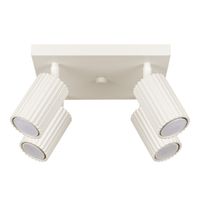 Lampa sufitowa beżowa kwadratowa 25 cm 4 reflektorki karbowane Sollux