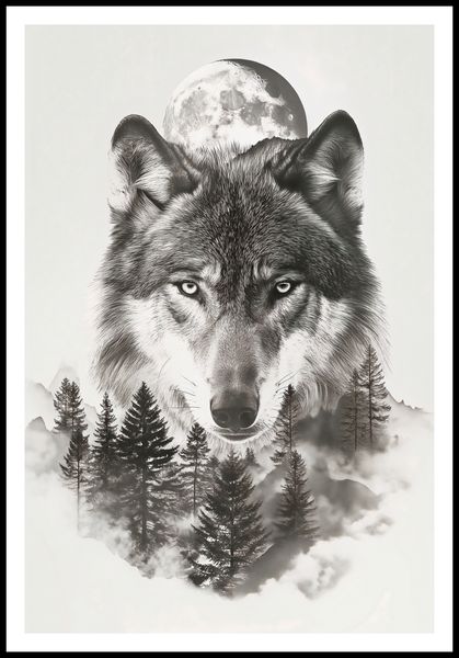 Plakat 68x101cm Wilczy Duch Lasu zdjęcie 3