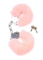 Metalowe Solidne Kajdanki Z Futerkiem Light Pink - Furry Cuffs