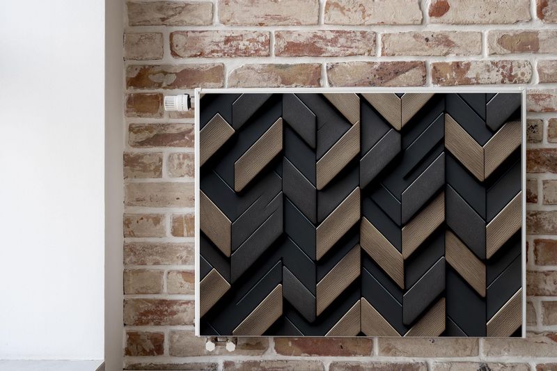 Magnetyczna MASKOWNICA Kaloryfera Drewno Abstrakcja Efekt 3D 110cm x 60cm zdjęcie 6