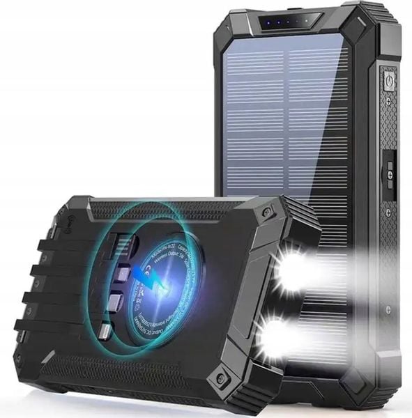 POWERBANK SOLAR 20000mah INDUKCJA LATARKA 6xUSB zdjęcie 1