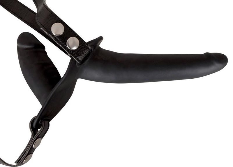 Double Strap On Black Silicone zdjęcie 4