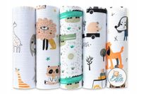 EGA KIDS ZESTAW PIELUSZKI TETROWE WZORZYSTE KOLOROWE 5 SZT. 70X80 CM